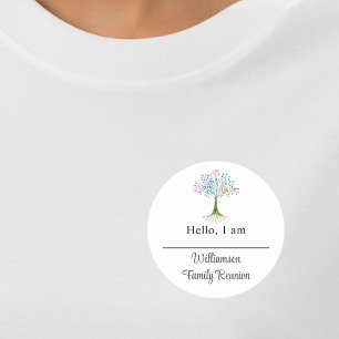Etiqueta de nombre de reunión familiar Árbol genea