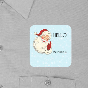 Etiqueta de Nombre de Santa en la Fiesta de Navida