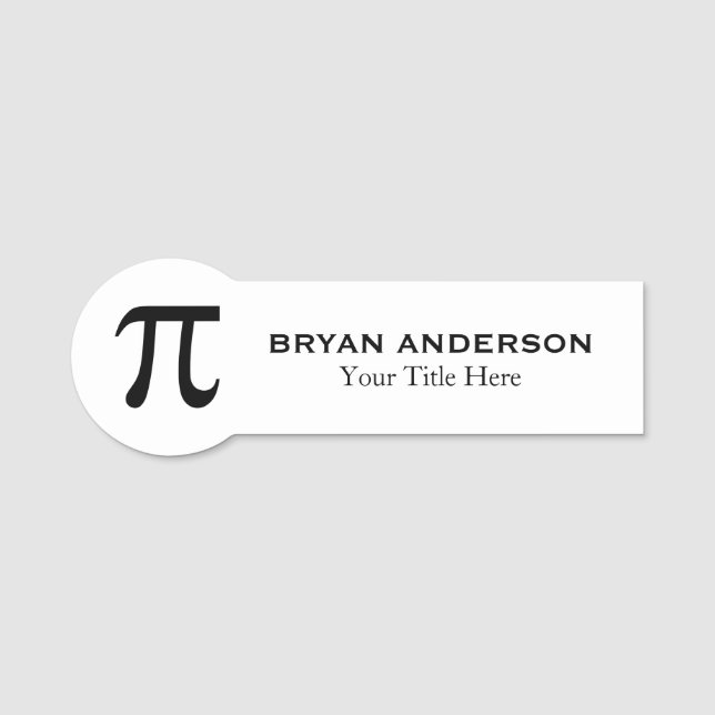 Etiqueta De Nombre De Símbolo Pi (Anverso)
