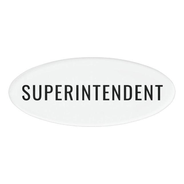 Etiqueta de nombre de superintendente personalizad (Anverso)
