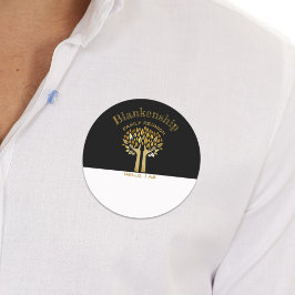 Etiqueta de nombre de unión de hojas de árbol mano