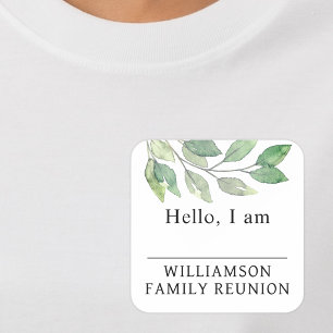 Etiqueta de nombre de vegetación para reunión fami