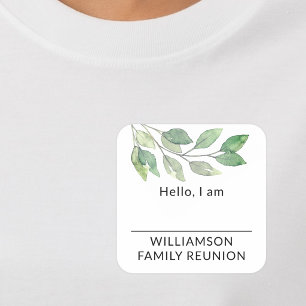 Etiqueta de nombre de vegetación para reunión fami