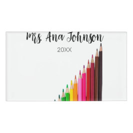 Etiqueta De Nombre De vuelta a la escuela los lápices de colores añad