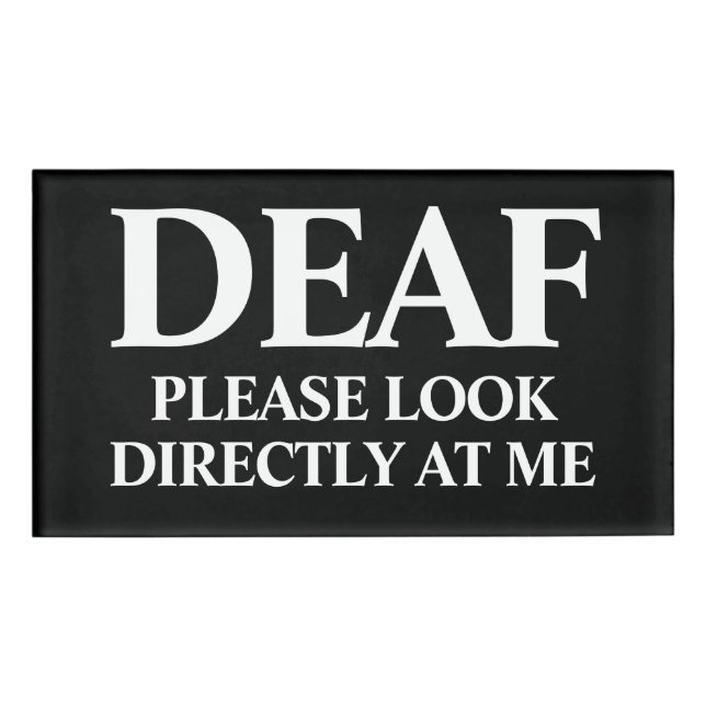 Etiqueta De Nombre Deaf or Hard of Hearing (Anverso)