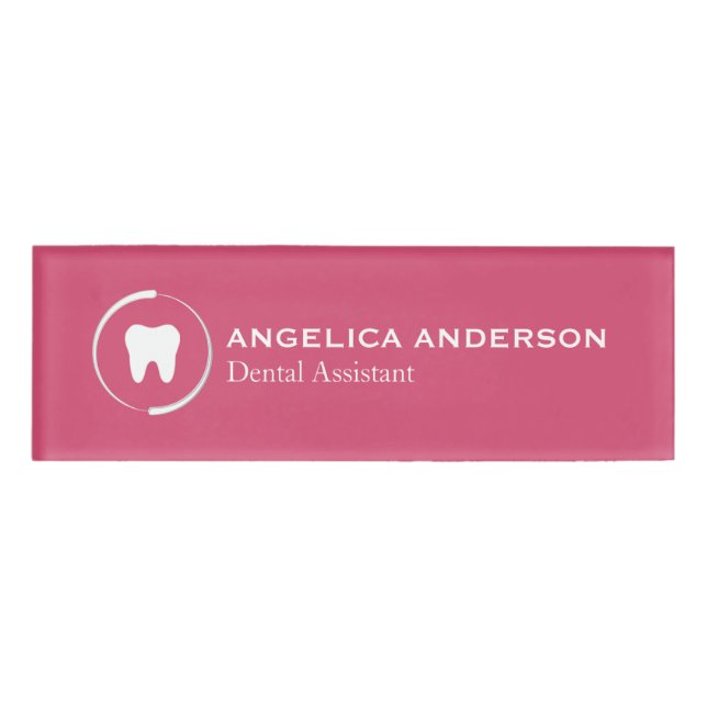 Etiqueta de nombre del asistente dental (Anverso)