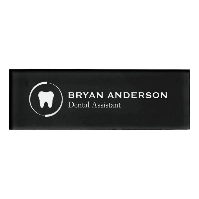 Etiqueta de nombre del asistente dental (Anverso)