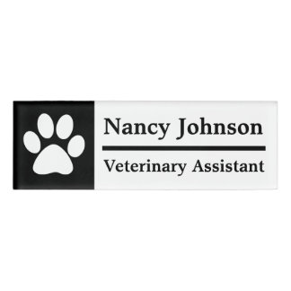 Etiqueta de nombre del asistente veterinario - hue