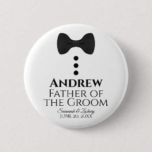 Etiqueta de nombre del botón Padre del Boda de la