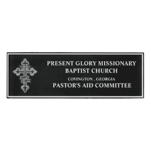 Etiqueta de nombre del comité de iglesia