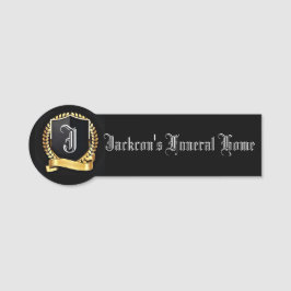 Etiqueta de nombre del director funerario