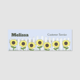 Etiqueta de nombre del girasol de verano y de la c