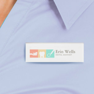Etiqueta De Nombre Dental Assistant Dentist Name Tag