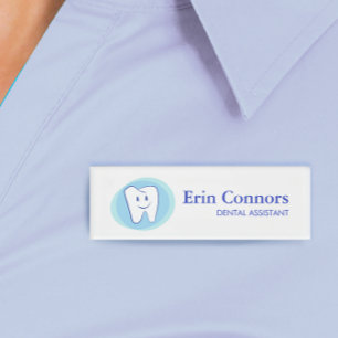 Etiqueta De Nombre Dental Assistant Dentist Smioth Logo