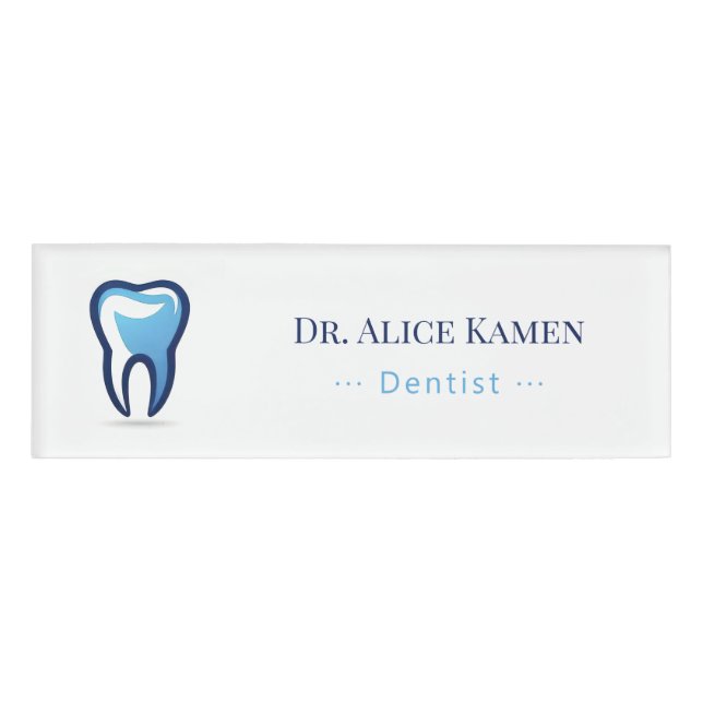 Etiqueta De Nombre Dentista | Dientes (Anverso)