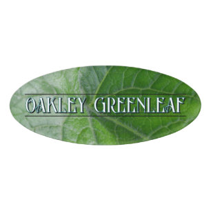 Etiqueta De Nombre Detalle de hoja verde Nombre personalizado e image