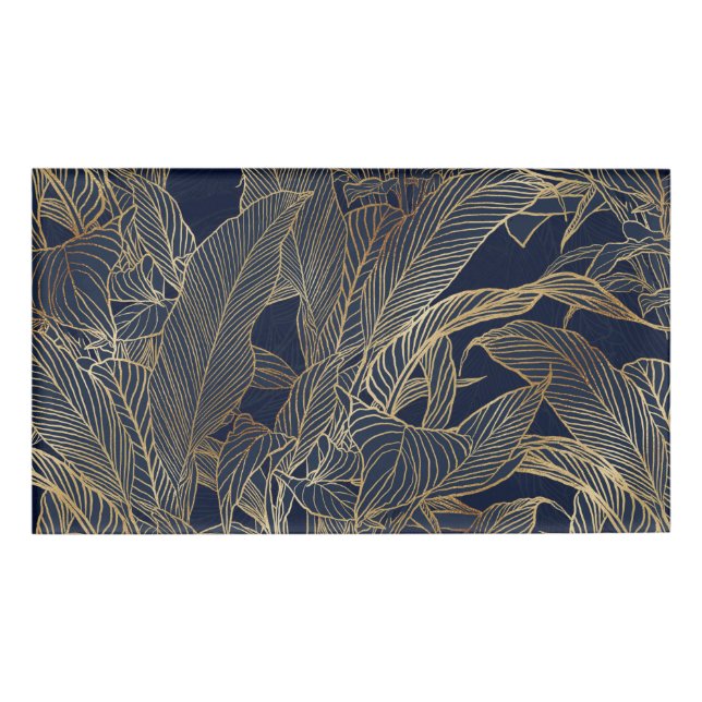 Etiqueta De Nombre Diseño botánico de la planta de flotación de oro a (Anverso)