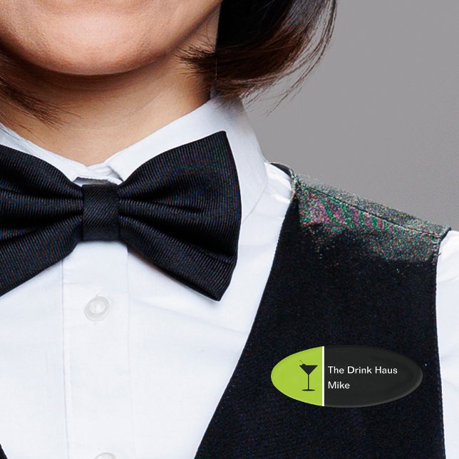 Etiqueta De Nombre Diseño moderno de cócteles Bartender (Subido por el creador)