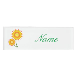Etiqueta De Nombre Dos plantas de girasol Thunder_Cove