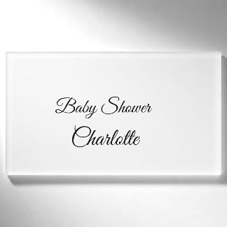 ETIQUETA DE NOMBRE DUCHA DE BEBÉ SIMPLE MINIMALISTA.CUTIE AGREGAR NOM