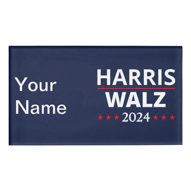 Etiqueta De Nombre Elecciones Harris Walz 2024 III (Anverso)