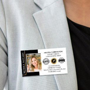 Etiqueta De Nombre Elegante notario público agente de firma de présta