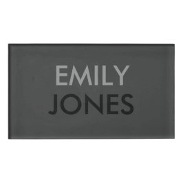 Etiqueta De Nombre Elegante, sencillo, negro y gris personalizado