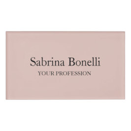 Etiqueta De Nombre Elegante único color sencillo Rosa dorado