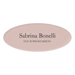 Etiqueta De Nombre Elegante único color sencillo Rosa dorado