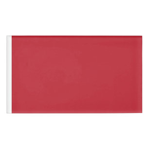 Etiqueta De Nombre Elevar el diseño a fondo rojo y blanco
