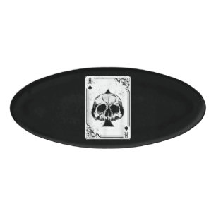 Etiqueta De Nombre Emo Gótico y el As de Punk del juego de póquer Spa