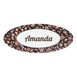 Etiqueta De Nombre Empleado Barista de la cafetería del café de los