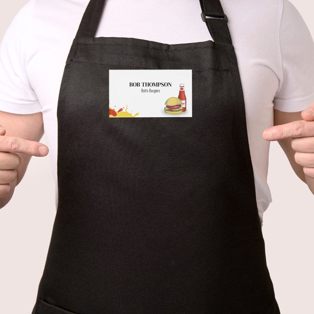 Etiqueta De Nombre Empleado simple de Business Hamburger (Hamburger employee name tag.)