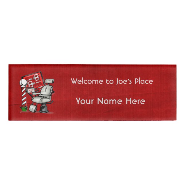 Etiqueta De Nombre En La Barbería (Anverso)