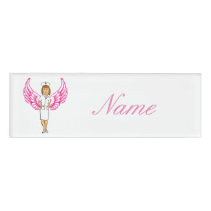 Etiqueta De Nombre Enfermera Angel Wings Thunder_Cove