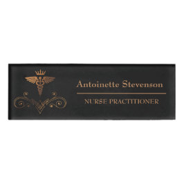 Etiqueta De Nombre Enfermera Practitionary Caduceus