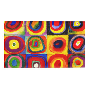 Etiqueta De Nombre Estudio de color de Kandinsky Cuadrados Círculos A