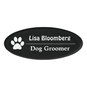 Etiqueta De Nombre Etiqueta del nombre del Groomer del perro