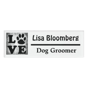 Etiqueta De Nombre Etiqueta del nombre del Groomer del perro