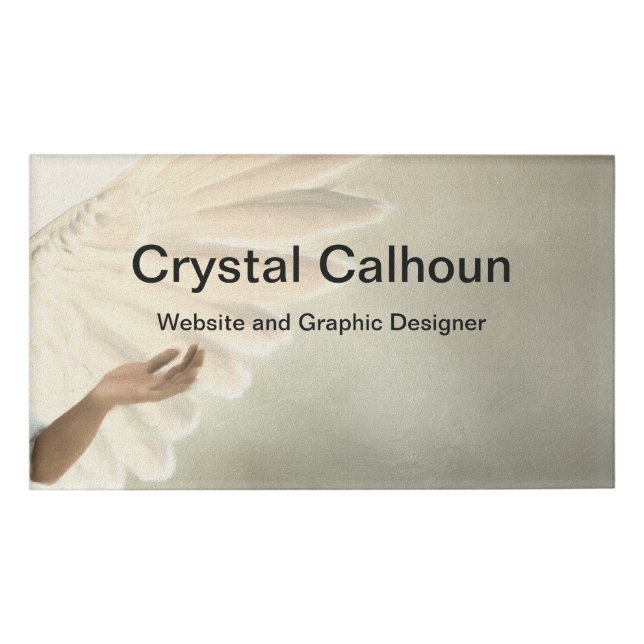 Etiqueta De Nombre Etiqueta grande del nombre del imán del negocio - (Anverso)