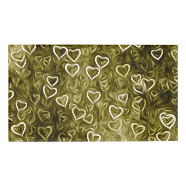 Etiqueta De Nombre Falling Hearts - Yellow (Anverso)