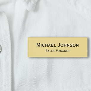 Etiqueta De Nombre Faux Gold Magnético profesional personalizado