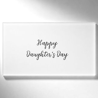 Etiqueta De Nombre Feliz día de las hijas texto simple mínimo añadir