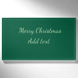 Etiqueta De Nombre Feliz Navidad verde plano fondo solo vacaciones