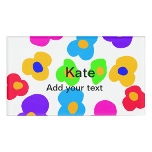 Etiqueta De Nombre Flor arcoiris orgullo amor añadir nombre texto lqb