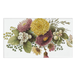 Etiqueta De Nombre Flor de crisantemo Flor Flor Floral