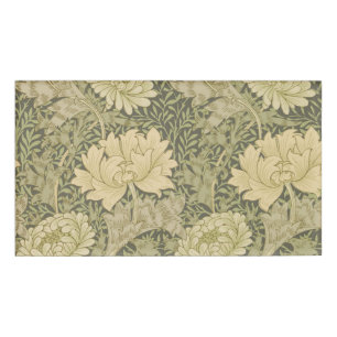 Etiqueta De Nombre Flor de Salvia de Crisantemo de William Morris