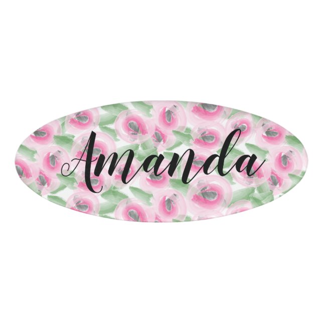 Etiqueta De Nombre Flora acuarela (Anverso)