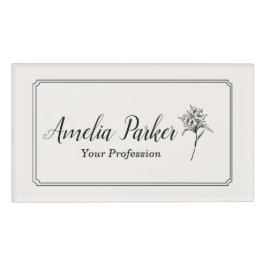 Etiqueta De Nombre Florecimiento