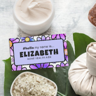 Etiqueta De Nombre Flores Retro Cutas Hola Mi Nombre Es Enfermera Mag